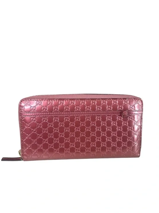 Gucci Metallic Rose Pink Zip-Around Continental Wallet - Picture 1 of 10